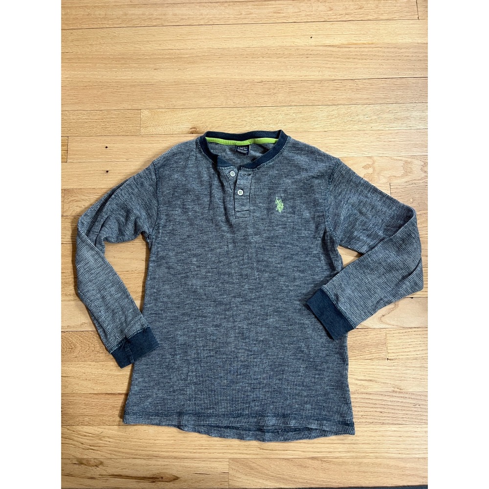 U.S. Polo Assn. Henley Shirt Boys Large 14/16 Blue